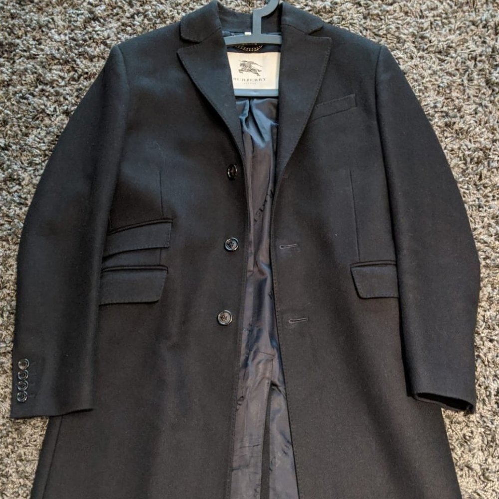 Burberry Wool Coat (Black) - Size 38R